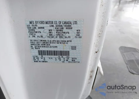 2003 Ford F-150 Lariat/Xl/Xlt from USA, damaged, VIN 2FTRX18W43CA73399